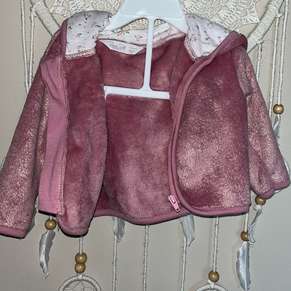 6-9 month baby girl zip up & matching bottoms ( bottoms not pictured )